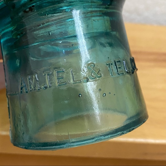 Vintage AM Tel & Tel Co Aqua Green Glass Insulator - Picture 6 of 12